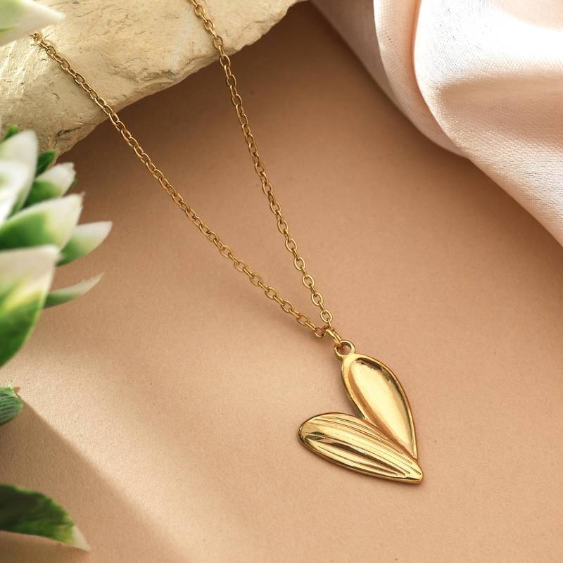 Gold color stainless steel 18k gold plated anti tarnish necklace