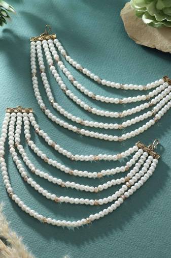 White color earrings chain