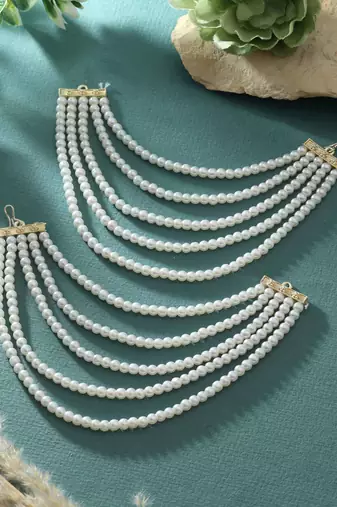 White color earrings chain