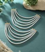 White color earrings chain