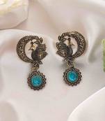 Firozi color oxidised earrings