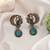Firozi color oxidised earrings