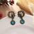 Firozi color oxidised earrings