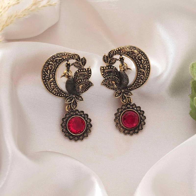Rani color oxidised earrings