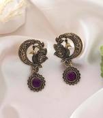 Purple color oxidised earrings