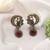 Red color oxidised earrings