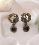 Black color oxidised earrings