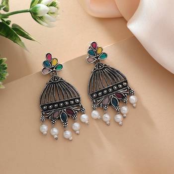 Multi color oxidised earrings 1