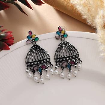 Multi color oxidised earrings 2