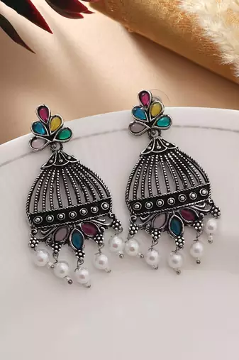 Multi color oxidised earrings