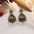 Green color oxidised earrings