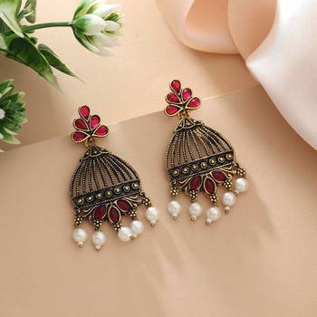 Rani color oxidised earrings 1