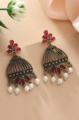 Rani color oxidised earrings
