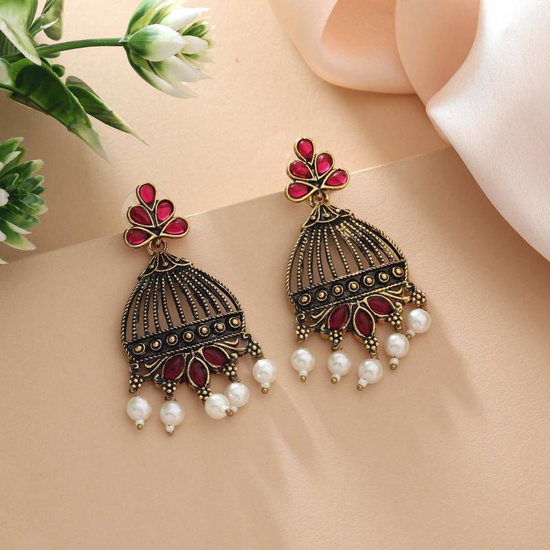 Rani color oxidised earrings