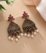 Purple color oxidised earrings