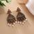 Purple color oxidised earrings