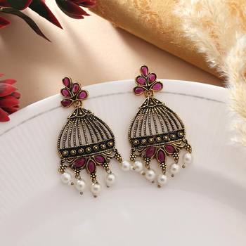 Purple color oxidised earrings 2