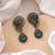 Rama green color oxidised earrings