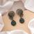 Green color oxidised earrings