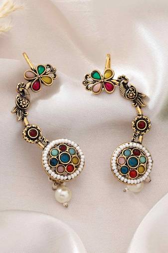 Multi color oxidised earrings