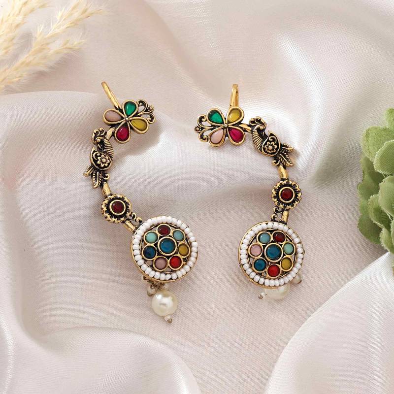 Multi color oxidised earrings