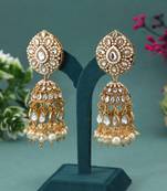 White color kundan earrings