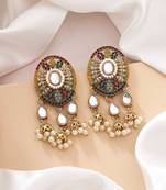 Multi color kundan earrings
