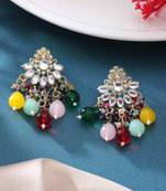 Multi color kundan earrings