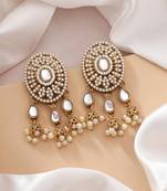 White color kundan earrings