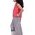 Chanderi sleeveless solid top with placement embroidered palazzo-coral & grey