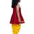 Jacquard  sleeveless placement print top with dhoti-maroon & yellow