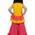 Cotton sleeveless placement print top with  sharara -yellow & coral