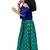 Half sleeves all over printed top & lehenga-blue & green