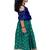 Half sleeves all over printed top & lehenga-blue & green