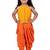 Chanderi  sleeveless solid top with printed dhoti-mustard & orange
