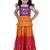 Sleeveless mirror work top with tie & dye lehenga- orange & red