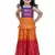 Sleeveless mirror work top with tie & dye lehenga- orange & red