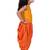 Chanderi  sleeveless solid top with printed dhoti-mustard & orange