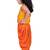 Chanderi  sleeveless solid top with printed dhoti-mustard & orange