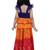 Sleeveless mirror work top with tie & dye lehenga- orange & red