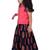 Chanderi woven sleeveless solid top & kalamkari print lehenga-coral &blue