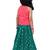 Chanderi woven sleeveless solid top & printed lehenga-coral & green
