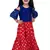 Half sleeves all over printed top & sharara-blue & red