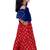 Half sleeves all over printed top & sharara-blue & red