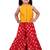 Chanderi woven sleeveless solid top & printed sharara-mustard & red
