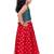 Brocade woven sleeveless embellished top with lehenga-rama green & red