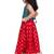 Brocade woven sleeveless embellished top with lehenga-rama green & red