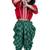 Three quarter sleeves embelliished top with printed dhoti - red & green