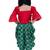 Three quarter sleeves embelliished top with printed dhoti - red & green