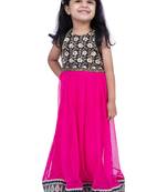 Sleeveless embellished gown-black & pink